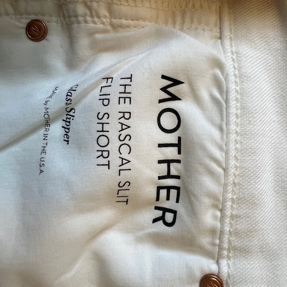 Mother The Rascal Slit Flip Short White - Picture 5 of 7